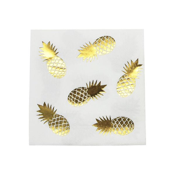 16 GOLD PINEAPPLE NAPKINS